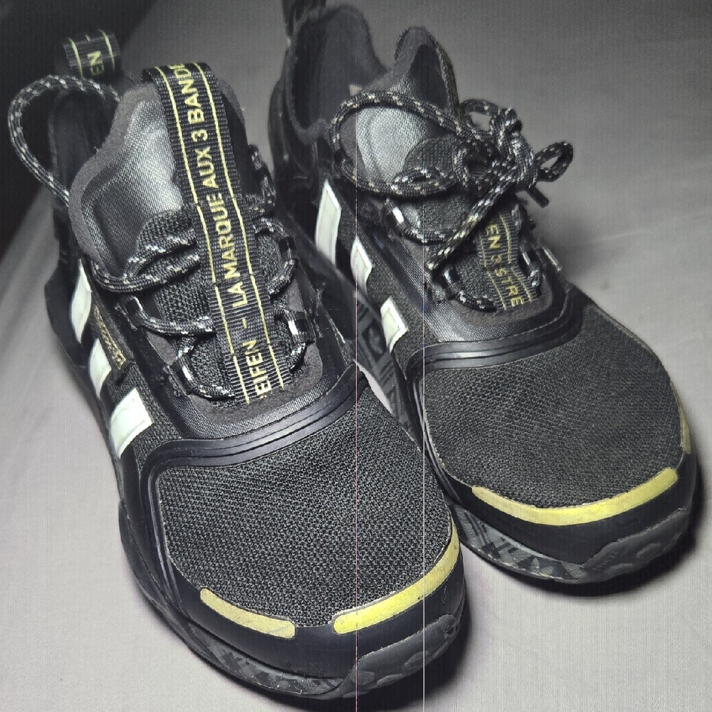 Adidas Men's Black and Gold Athletic Shoes
